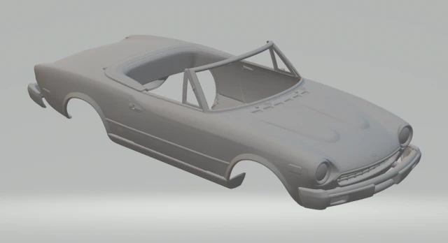 Fiat 124 spider 3D Print Model .c4d .max .obj .3ds .fbx .stl .blend