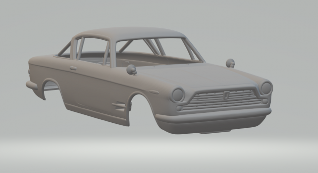 Fiat 2300 coupe 3D Print Model .c4d .max .obj .3ds .fbx .stl .blend 