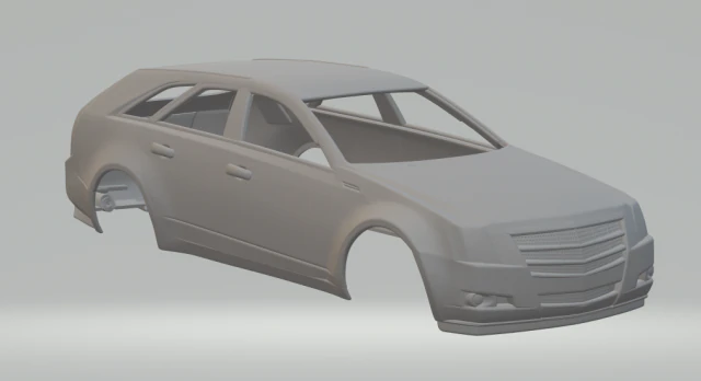 Cadillac cts sport wagon 2009 3D Print Model .c4d .max .obj .3ds .fbx .stl .blend 