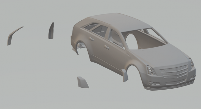 Cadillac cts sport wagon 2009 Modello di stampa 3D .c4d .max .obj .3ds .fbx .stl .blend 