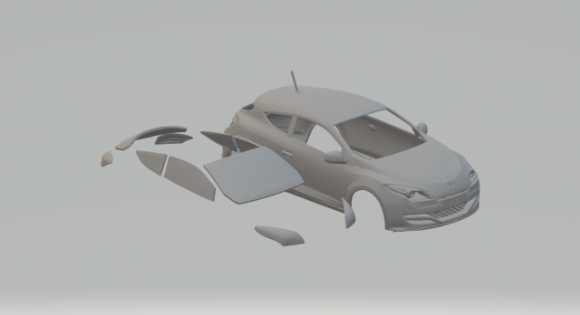 Renault megane Modelo de impresión 3D .c4d .max .obj .3ds .fbx .stl .blend 