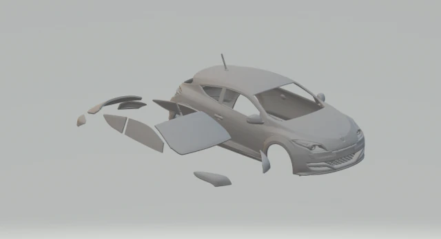 Renault megane 3D Print Model .c4d .max .obj .3ds .fbx .stl .blend 