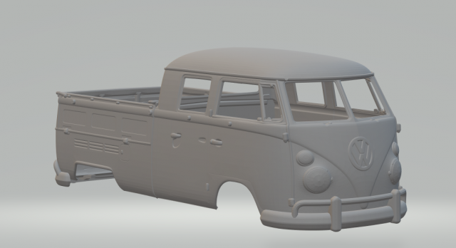 Vw double cab 3D-printmodel .c4d .max .obj .3ds .fbx .stl .blend 