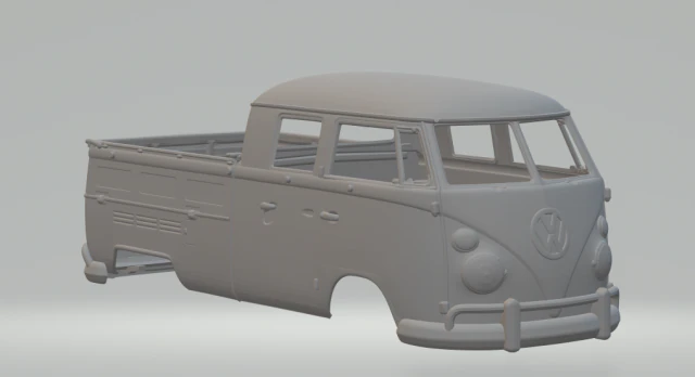 Vw double cab 3D Print Model .c4d .max .obj .3ds .fbx .stl .blend 