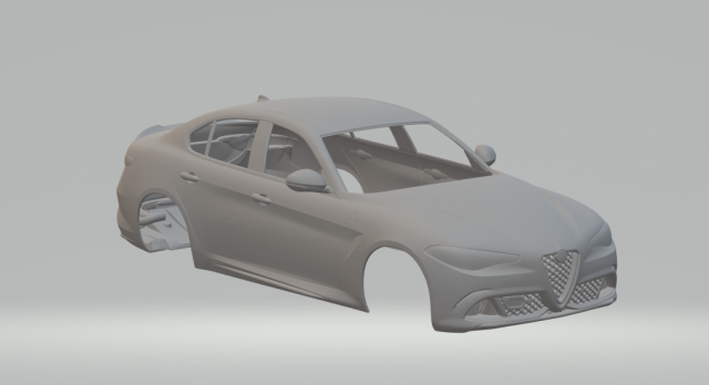Alfa romeo giulia 16 3Dプリントモデル .c4d .max .obj .3ds .fbx .stl .blend 