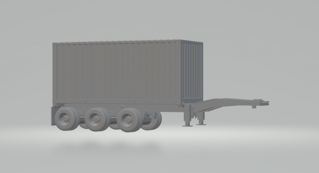 Skelton trailier 20ft 3D प्रिंट मॉडल .c4d .max .obj .3ds .fbx .stl .blend 
