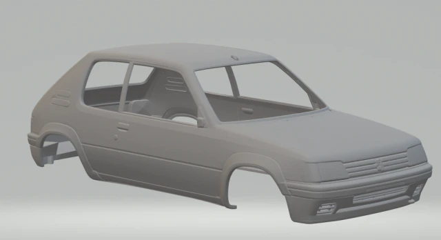 PEUGEOT 205 3D Print Model .c4d .max .obj .3ds .fbx .stl .blend