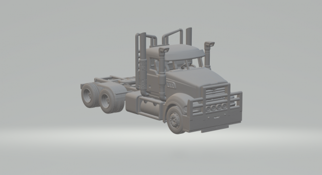 Trident truck day cab 6x4 3D Baskı Modeli .c4d .max .obj .3ds .fbx .stl .blend 