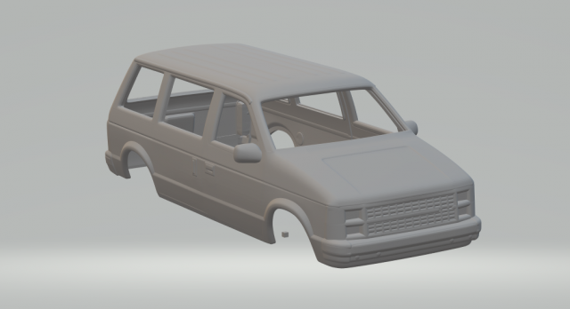 Dodge caravan 1984 3Dプリントモデル .c4d .max .obj .3ds .fbx .stl .blend