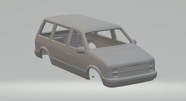 Dodge caravan 1984 3D Print Model .c4d .max .obj .3ds .fbx .stl .blend 