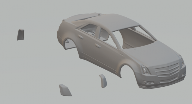 CADILLAC CTS SEDAN 07 V1 3D-printmodel .c4d .max .obj .3ds .fbx .stl .blend 