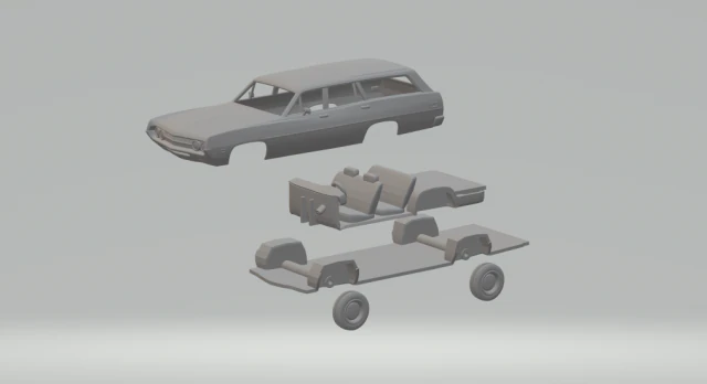Torino Station Wagon 71 kit 3D Print Model .c4d .max .obj .3ds .fbx .stl .blend
