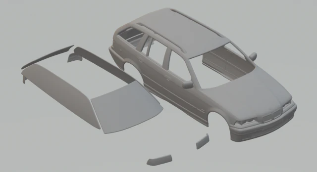 3-series E36 touring 1990 3D Print Model .c4d .max .obj .3ds .fbx .stl .blend 