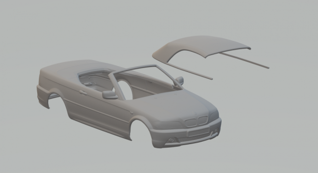3-series E46 convertible 2004 3D Print Model .c4d .max .obj .3ds .fbx .stl .blend 