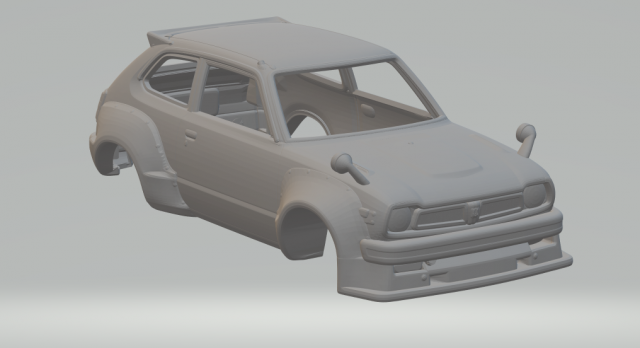 Honda civic 74 custom 3D Print Model .c4d .max .obj .3ds .fbx .stl .blend 