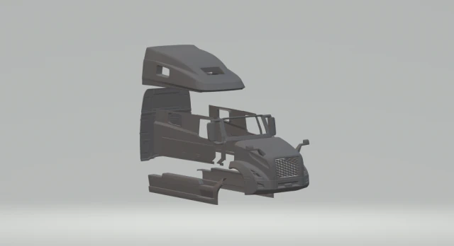 Volvo VNL Sleeper Cab 3D Print Model .c4d .max .obj .3ds .fbx .stl .blend 