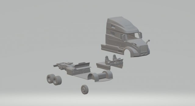 Volvo vnl completo Modelo de Impressão 3D .c4d .max .obj .3ds .fbx .stl .blend 
