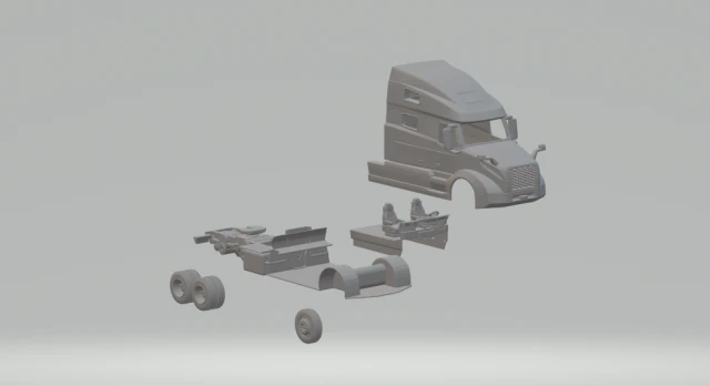 Volvo vnl completo 3D Print Model .c4d .max .obj .3ds .fbx .stl .blend