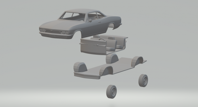 Chevrolet corvair coupe 3D Print Model .c4d .max .obj .3ds .fbx .stl .blend 
