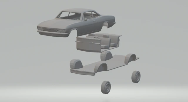 Chevrolet corvair coupe 3D Print Model .c4d .max .obj .3ds .fbx .stl .blend