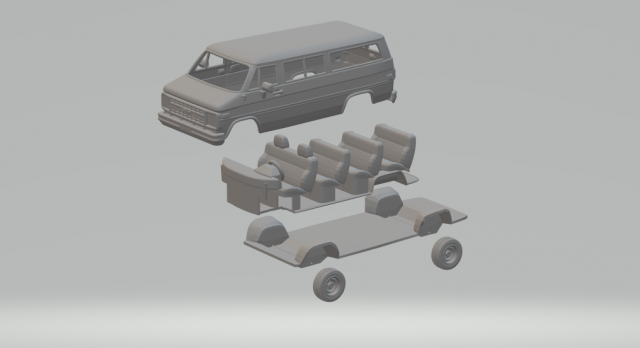 Chevrolet Beauville 88 3D Принт Модель .c4d .max .obj .3ds .fbx .stl .blend 