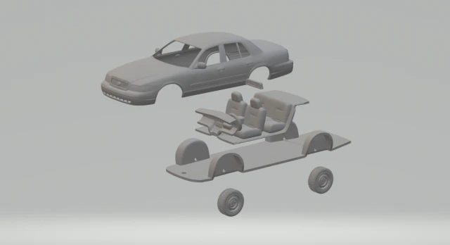 Crown victoria sedan 95 3D Print Model .c4d .max .obj .3ds .fbx .stl .blend 