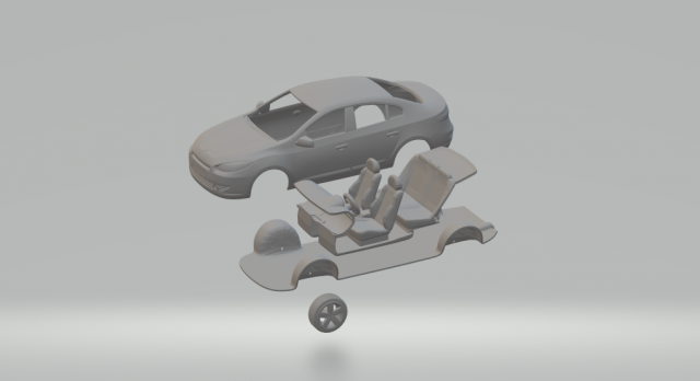 Renault fluence 2012 3D Druckmodell .c4d .max .obj .3ds .fbx .stl .blend