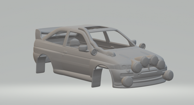 Escort rally car 3D 프린트 모델 .c4d .max .obj .3ds .fbx .stl .blend 