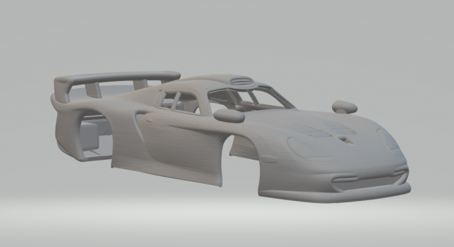 Porsche 996 gt1 street version 3Dプリントモデル .c4d .max .obj .3ds .fbx .stl .blend 
