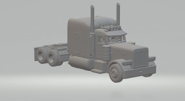 Peterbilt 379 sleeper 3D प्रिंट मॉडल .c4d .max .obj .3ds .fbx .stl .blend 