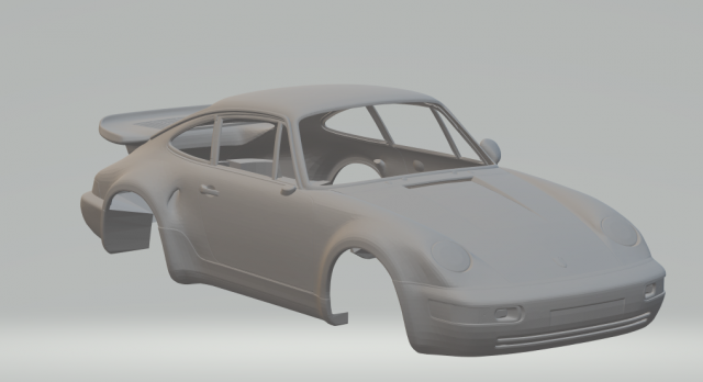 Porsche 911 Turbo S Flachbau Model do druku 3D .c4d .max .obj .3ds .fbx .stl .blend 