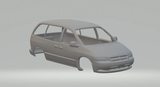 Dodge caravan 3D Print Model .c4d .max .obj .3ds .fbx .stl .blend