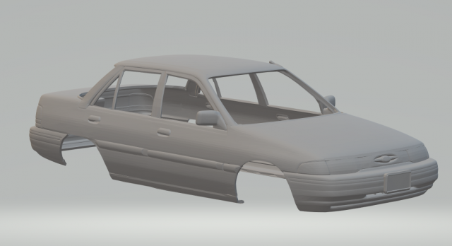 Escort sedan 94 eua version 3D-printmodel .c4d .max .obj .3ds .fbx .stl .blend 