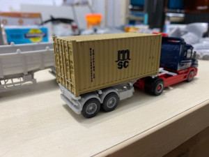 Trailer truck contanier 20ft Model Cetak 3D