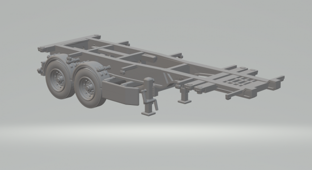 Trailer truck contanier 20ft europe 3D Print Model .c4d .max .obj .3ds .fbx .stl .blend 