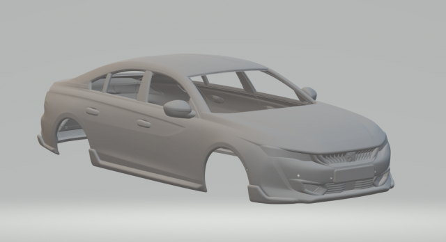 PEUGEOT 508 sedan 3D Print Model .c4d .max .obj .3ds .fbx .stl .blend 