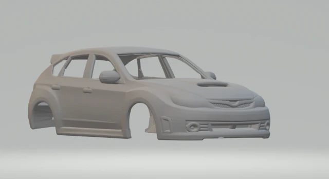 Subaru wrx hatch 3D Print Model .c4d .max .obj .3ds .fbx .stl .blend 