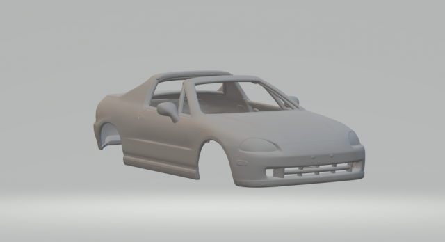 Honda del sol 3D Print Model .c4d .max .obj .3ds .fbx .stl .blend 