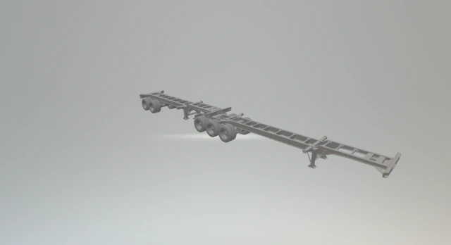 Double trailer contanier 3D Print Model .c4d .max .obj .3ds .fbx .stl .blend 