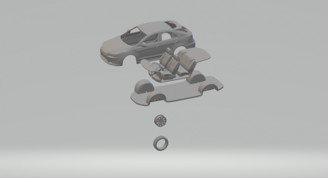 Mitsubishi lancer sportback kit Modello di stampa 3D .c4d .max .obj .3ds .fbx .stl .blend 