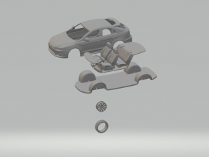 Mitsubishi lancer sportback kit 3Dプリントモデル