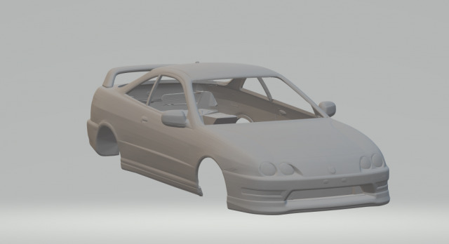 Acura integra 2001 3Dプリントモデル .c4d .max .obj .3ds .fbx .stl .blend