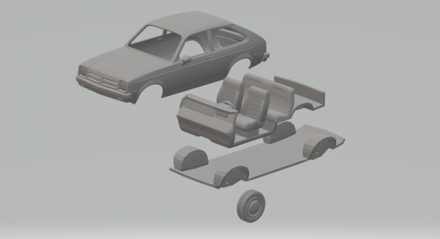 Chevrolet chevette Modelo de Impressão 3D .c4d .max .obj .3ds .fbx .stl .blend 