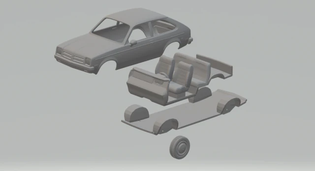 Chevrolet chevette 3D Print Model .c4d .max .obj .3ds .fbx .stl .blend