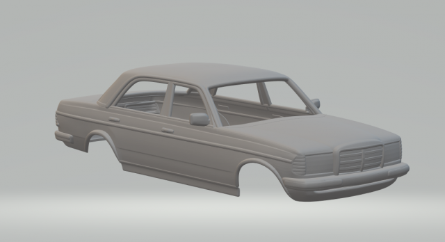 Mercedes-Benz W123 sedan 1975 3D Принт Модель .c4d .max .obj .3ds .fbx .stl .blend