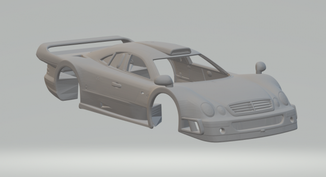 Mercedes clk gtr 98 3Dプリントモデル .c4d .max .obj .3ds .fbx .stl .blend 