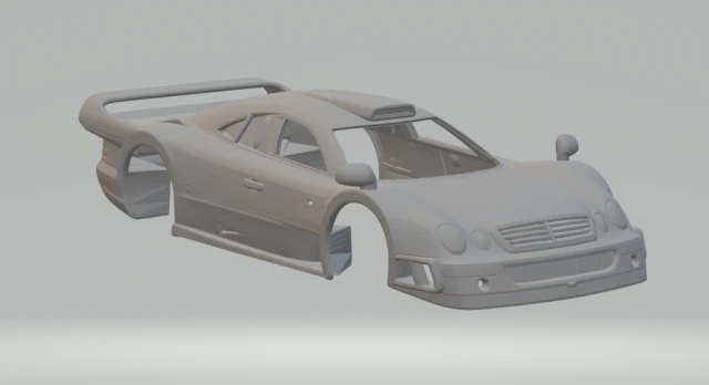 Mercedes clk gtr 98 3D Print Model .c4d .max .obj .3ds .fbx .stl .blend 