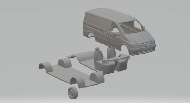 Mercedes benz vito van 2011 3D Print Model .c4d .max .obj .3ds .fbx .stl .blend 