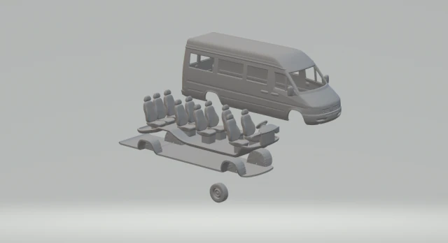 Mercedes benz sprinter 3D Print Model .c4d .max .obj .3ds .fbx .stl .blend 