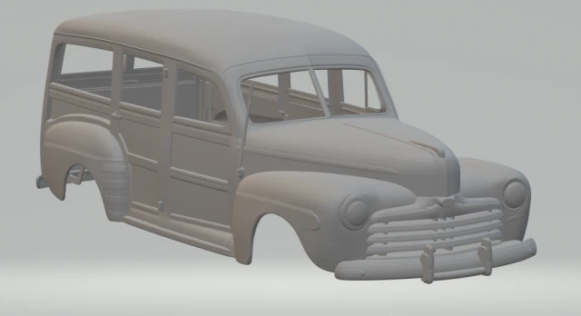 Deluxe wood wagon 3D Print Model .c4d .max .obj .3ds .fbx .stl .blend 